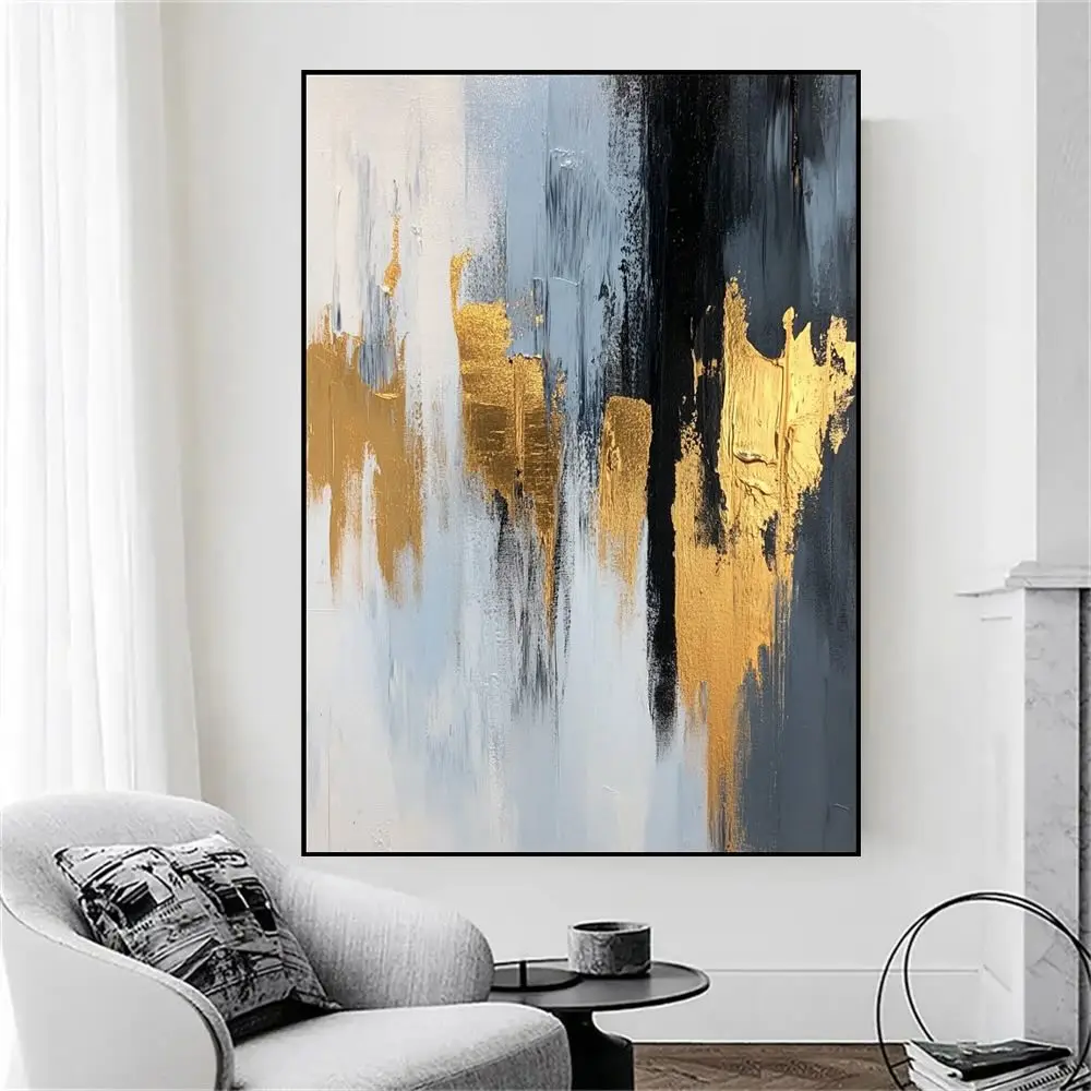 Light Luxury Hand-Painted Oil Painting, High-End Abstract Living Room Floor Painting, Entrance Foyer Large Decorative Painting