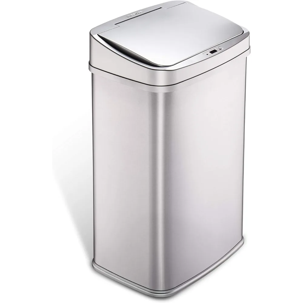 Trash Can Original Touchless Automatic Motion Sensor Trash Can , 13 Gal Silver Trim High Quality Materials Ease and Convenient