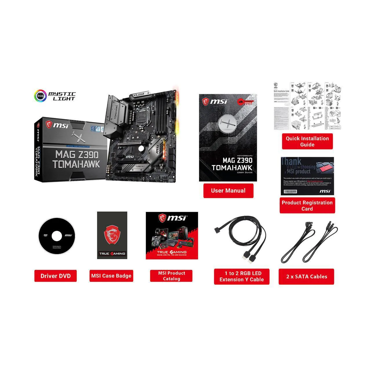 Imagem -06 - Msi-mag Z390 Motherboards Tomahawk Lga1151 para Intel Core Z390 Série 9000 Ddr4 4400mhz 128gb Área de Trabalho Atx Novo