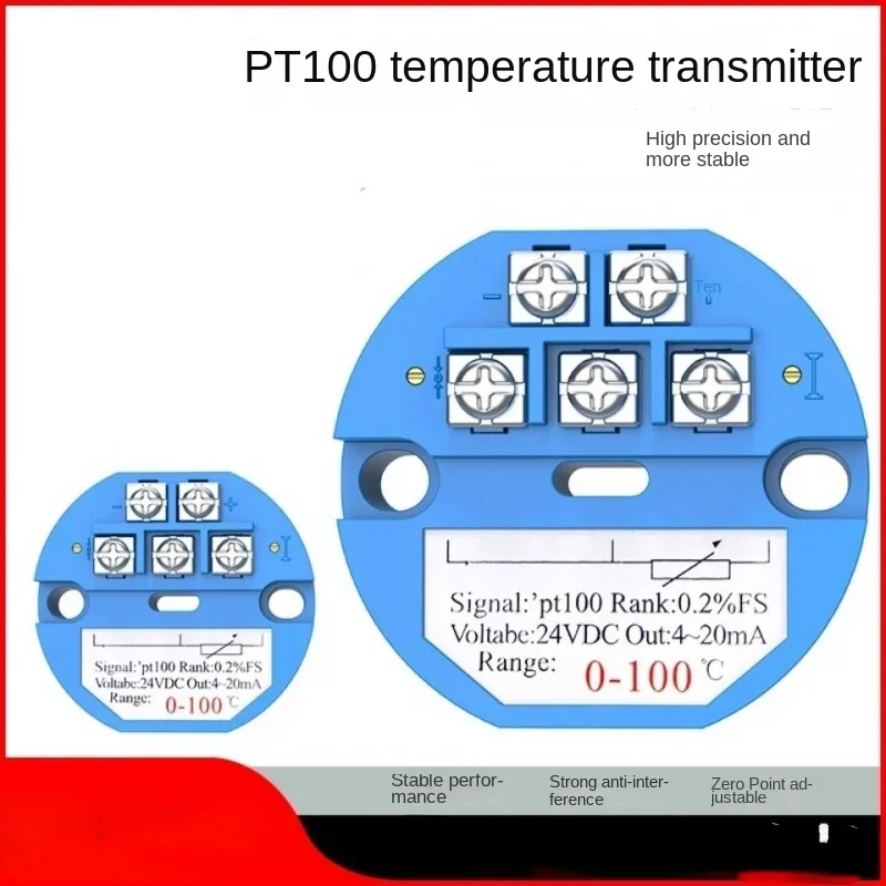 Temperature Transmitter Module PT100 Resistance Temperature Output 4-20mA Transmitter Integrated Temperature Sensor