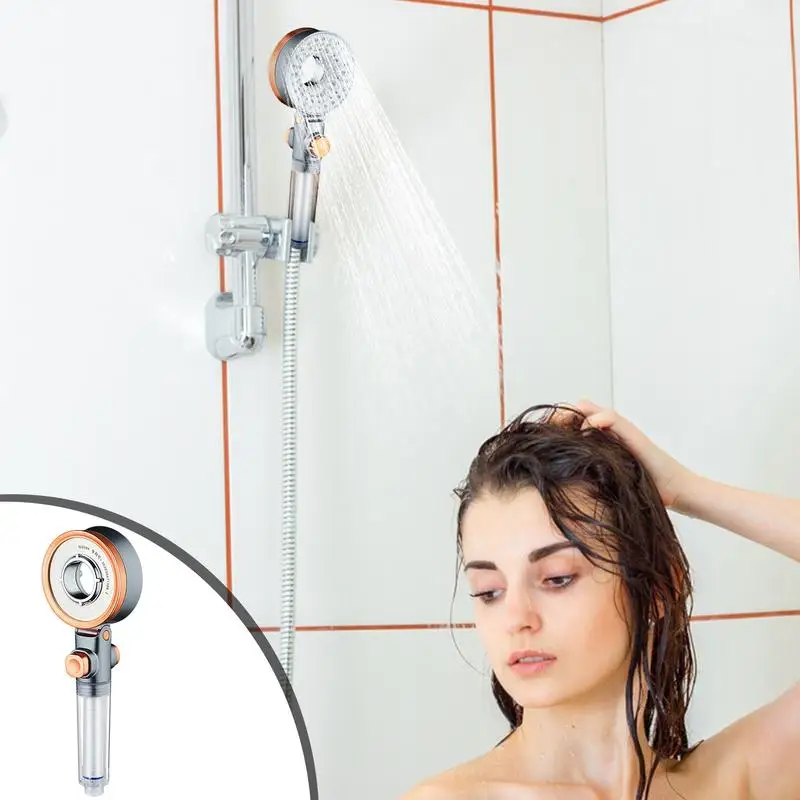 

Shower Head Nozzle Bathroom Sprayer Pressurized Filter No Punching Water Saving Sprayer With Filter 3 Spray Mode Powerful Rain