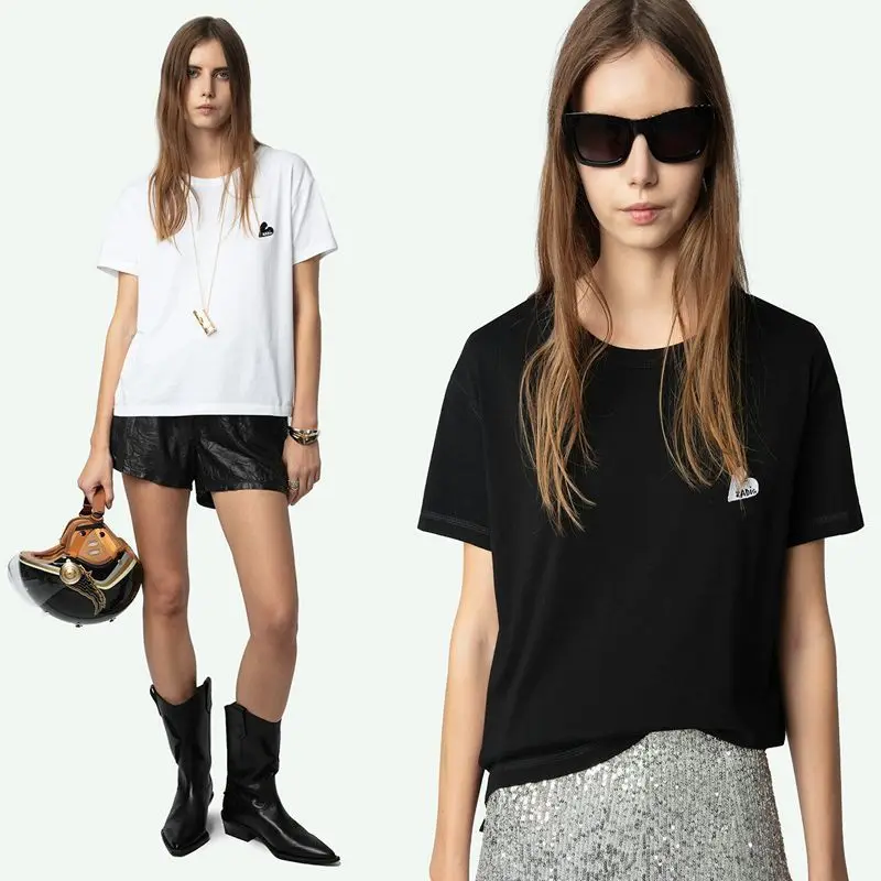 صيف جديد الفرنسية المتخصصة ZV الصدر الطباعة رسائل حب صغيرة الرجال والنساء مع نفس ملابس الوالدين والطفل