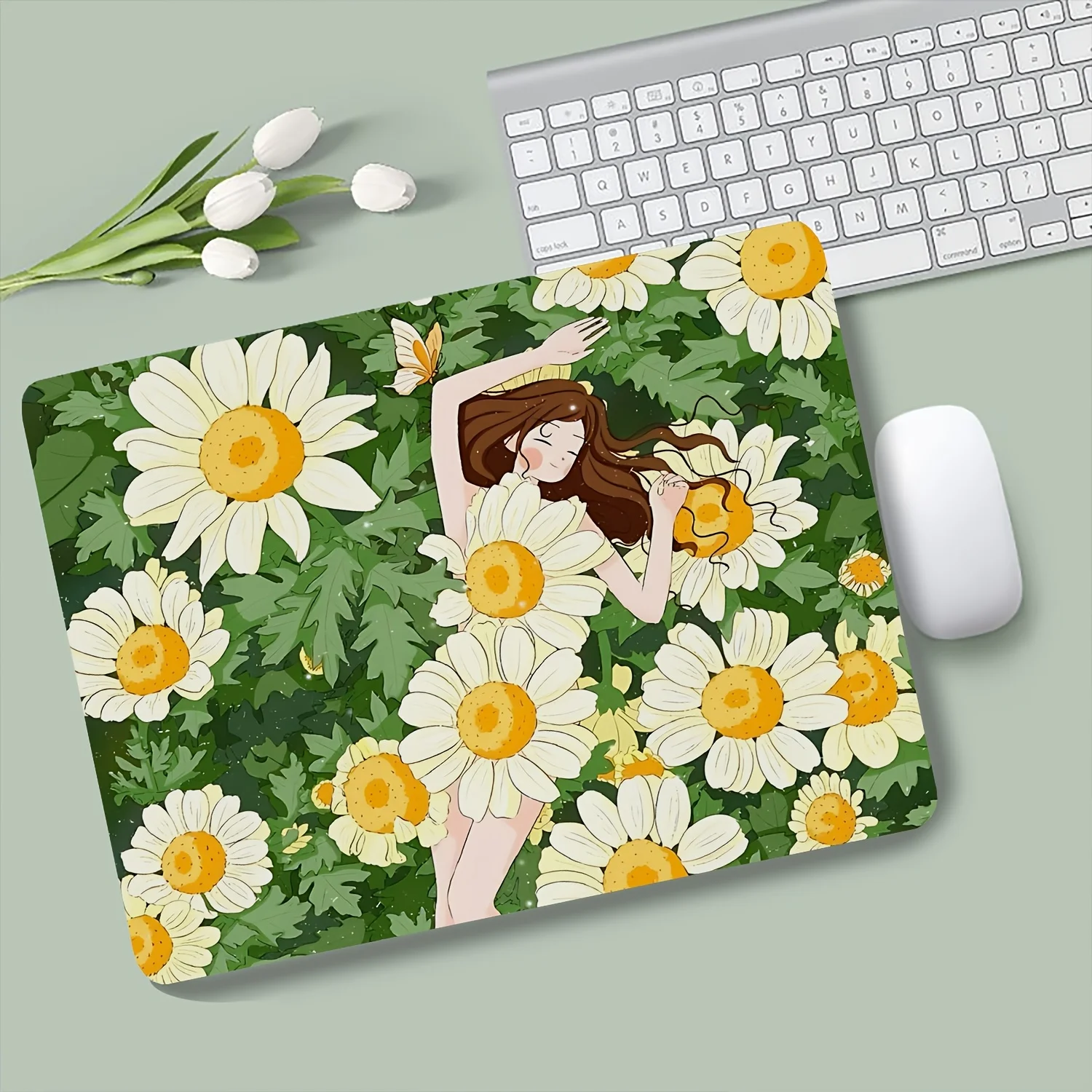

Коврик для мыши Daisy Girl Ocean Artwork, резиновый нескользящий коврик для стола для ноутбука