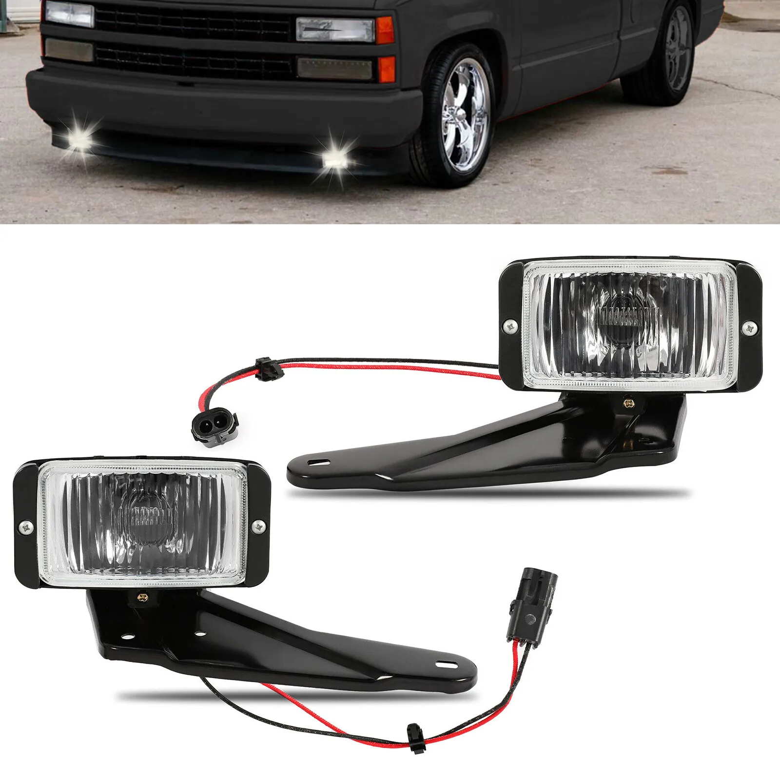 

Fog Lights For 1988-1999 2000 Chevrolet C1500 C2500 K1500 K2500 Halogen Chrome 16524928, 16524927