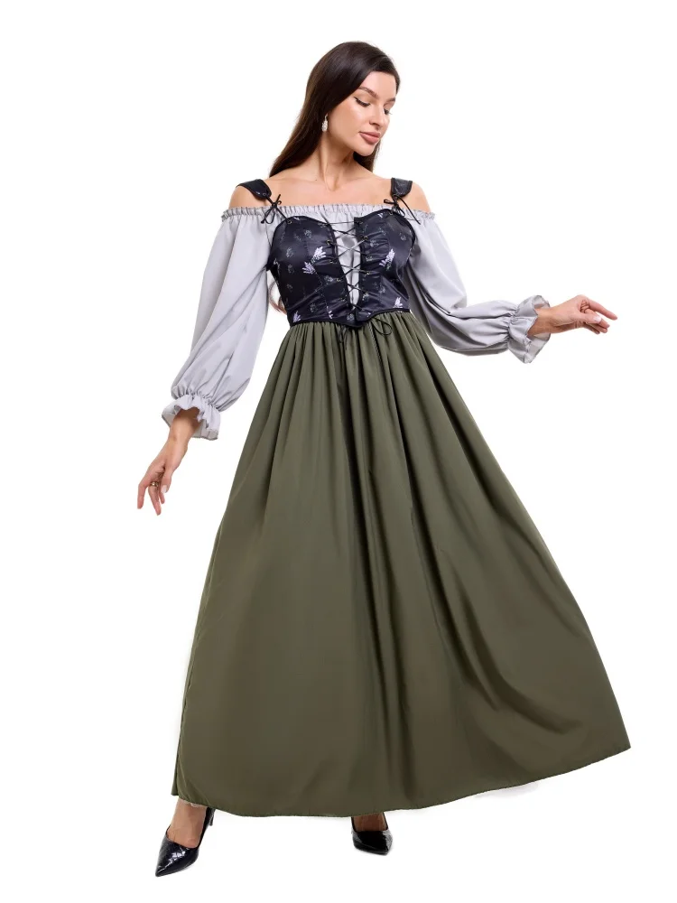 

Women's Fashion Palace Costume Cosplay Medieval Retro Exquisite Elegant Dress Adult Halloween Party Stage Performance Costume