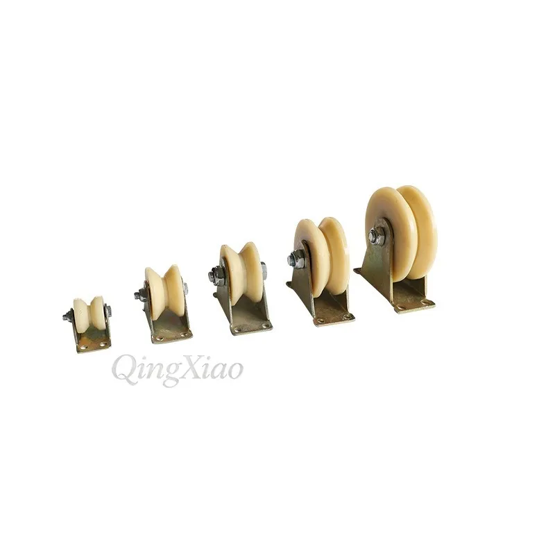 Thickened Nylon Large Arc U Type Wide Groove Steel Tube Sliding Positioning Track Wheel Casters Wheels Accessories