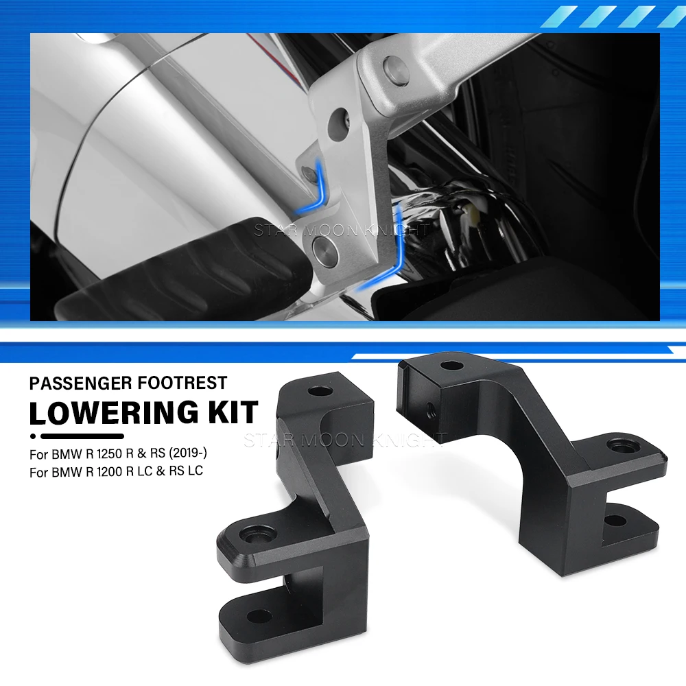 

Для BMW R1200R R1200RS LC, R1250R R1250RS R 1250 RS 2019 + подставка для ног пассажира, нижний комплект 4,5 см, регулировка педали мотоцикла