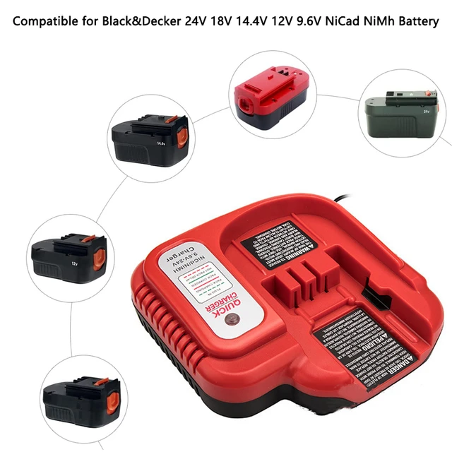 ブラック & デッカー用交換用バッテリー充電器,24v,18v,14.4v,12v,9.6v,nimhバッテリー,急速充電器 - AliExpress