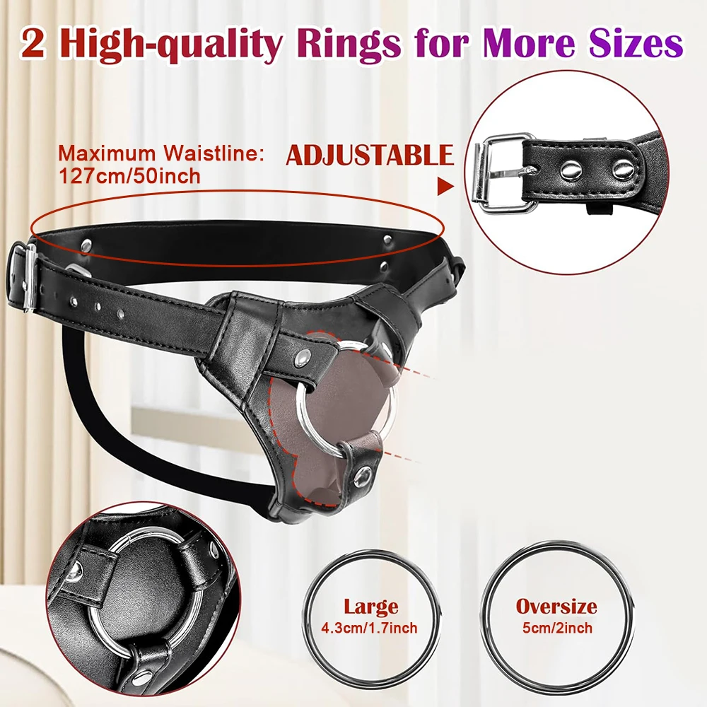 Strap On Dildo Harness Adult Sex Toys for Women Men Pegging Dildo Adjustable Waist Thigh Soft Nylon Vegan Leather Belt Lesbian view 5