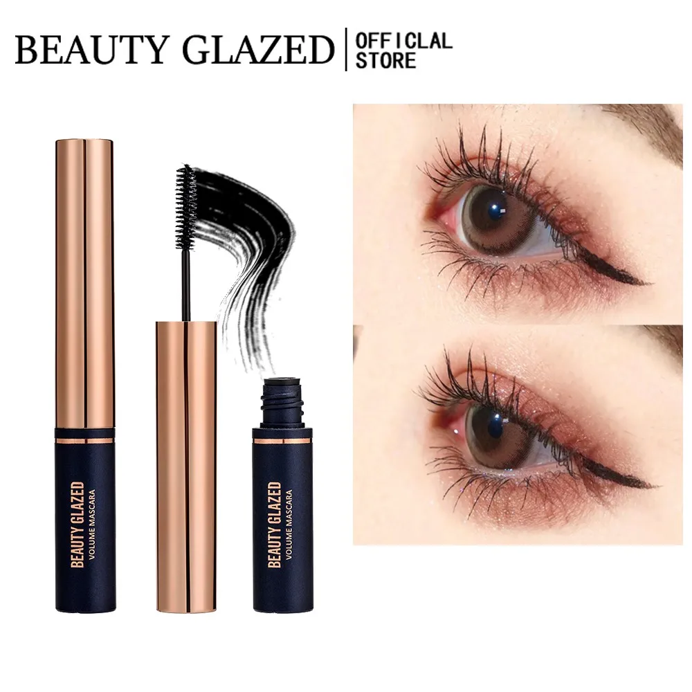 BEAUTY GLAZED Mascara resistente al agua Hypercurl más vendido, mascarilla negra voluminizadora, cosméticos