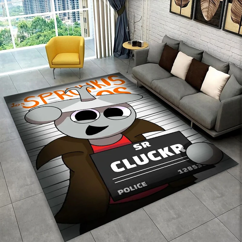HD Music Sprunki Incredibox Game Non-Slip Area Rug for Living Room Bedroom Playroom,Carpet Floor Mat for Home Decor Holiday