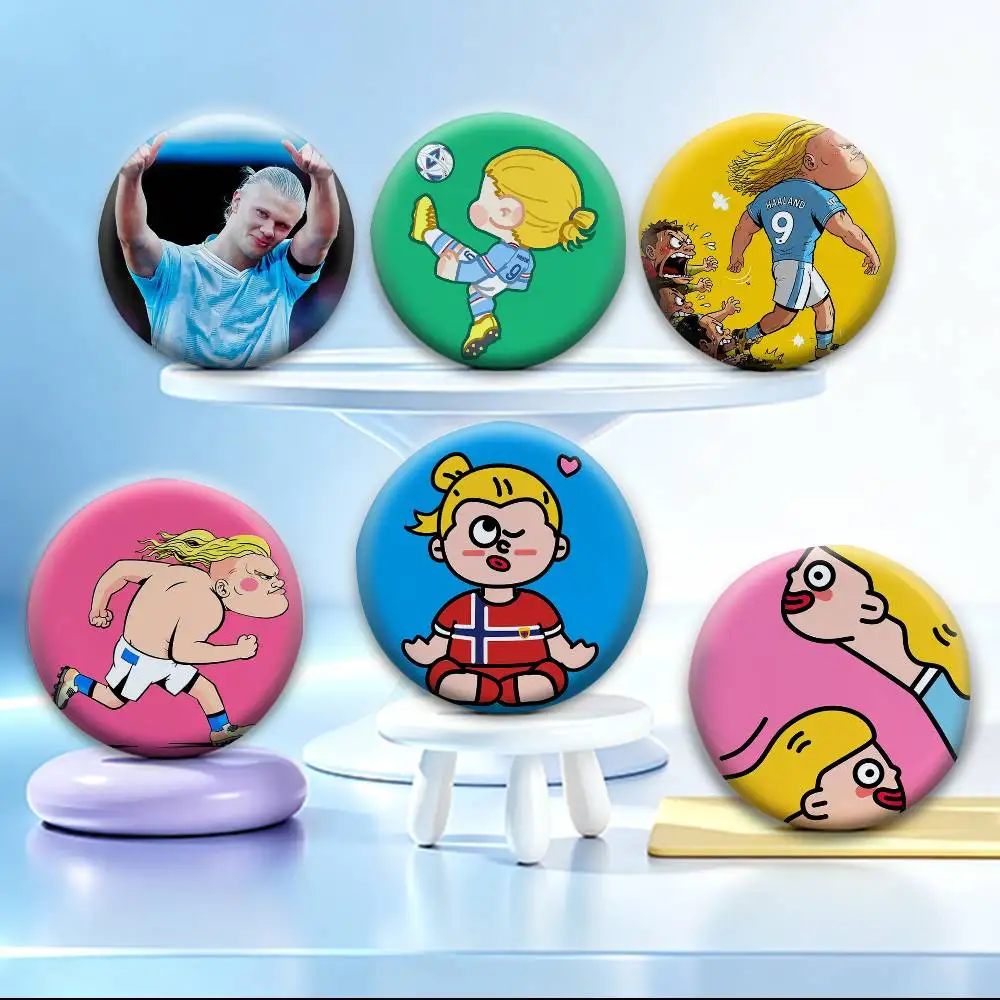 Demon Centre Forward H-Haaland   Badges Creative Tinplate Button PinsBrooch Badge Clothes Backpack