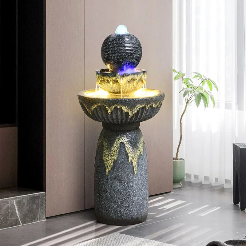 Flow ornament circulating water lucky feng shui ball landing landscape living room entrance office transfer ball