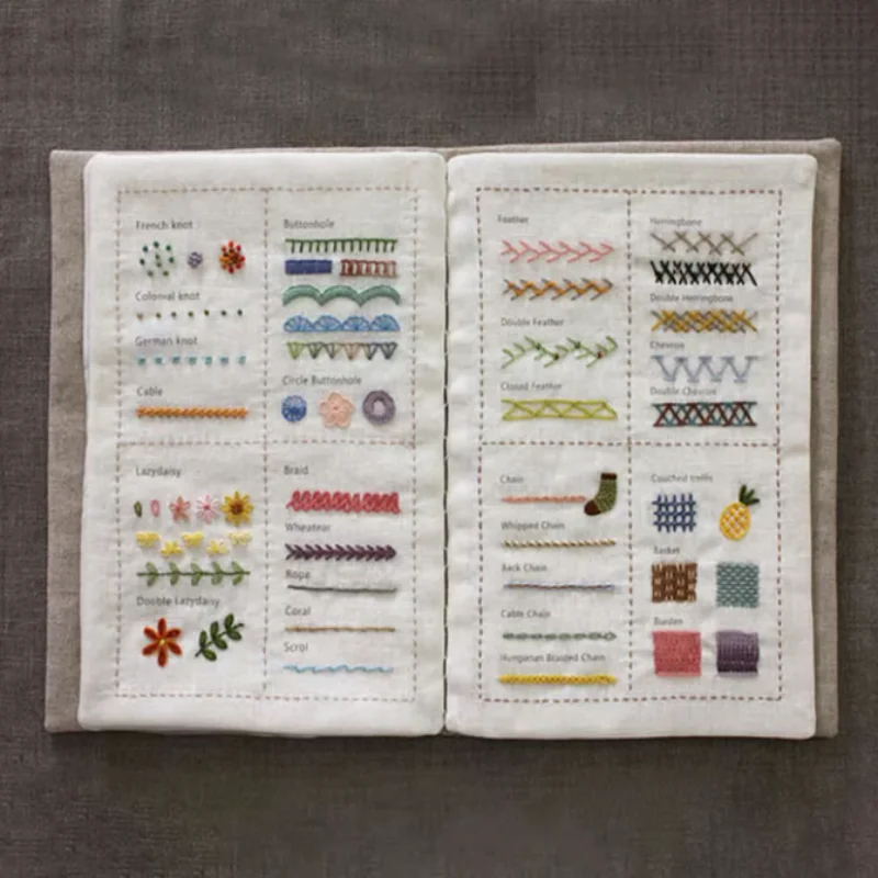 

Stitch Book Needlework Loose-leaf Book Linen DIY Needlework Book Notebook Loose-leaf Book Partition Needlework Book