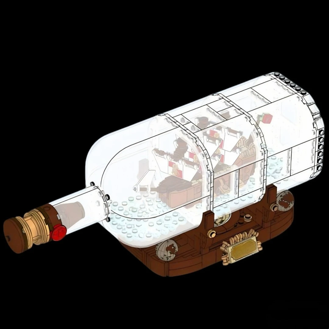 Coloque a Garrafa no Recipiente 21313 Conjuntos de Blocos de Montar Adequados para Presentes de Aniversário Compatíveis com Partículas Lego, 962 peças.