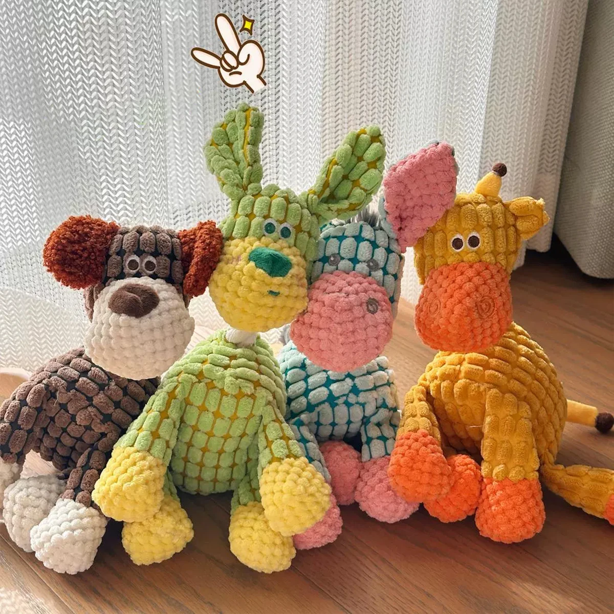 Squeaky Plush Dog Toy, Cute Donkey Chew Toy for Dogs, Soft Interactive Puppy Teething Toy, Funny Sound Pet Toy