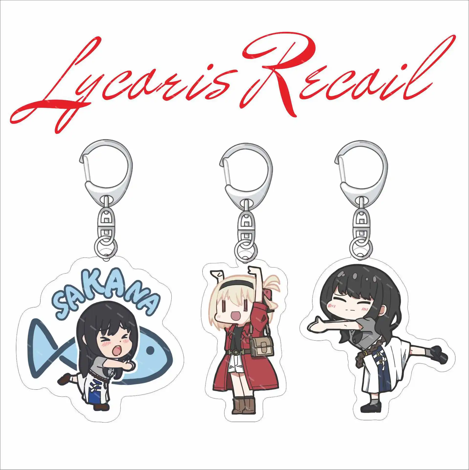 Lycoris Recoil Nishikigi Chisato Keychain Lovely Baby Bag Charms Pendant Friends Gift Fans Fun Key Chain Cute Souvenir Creative