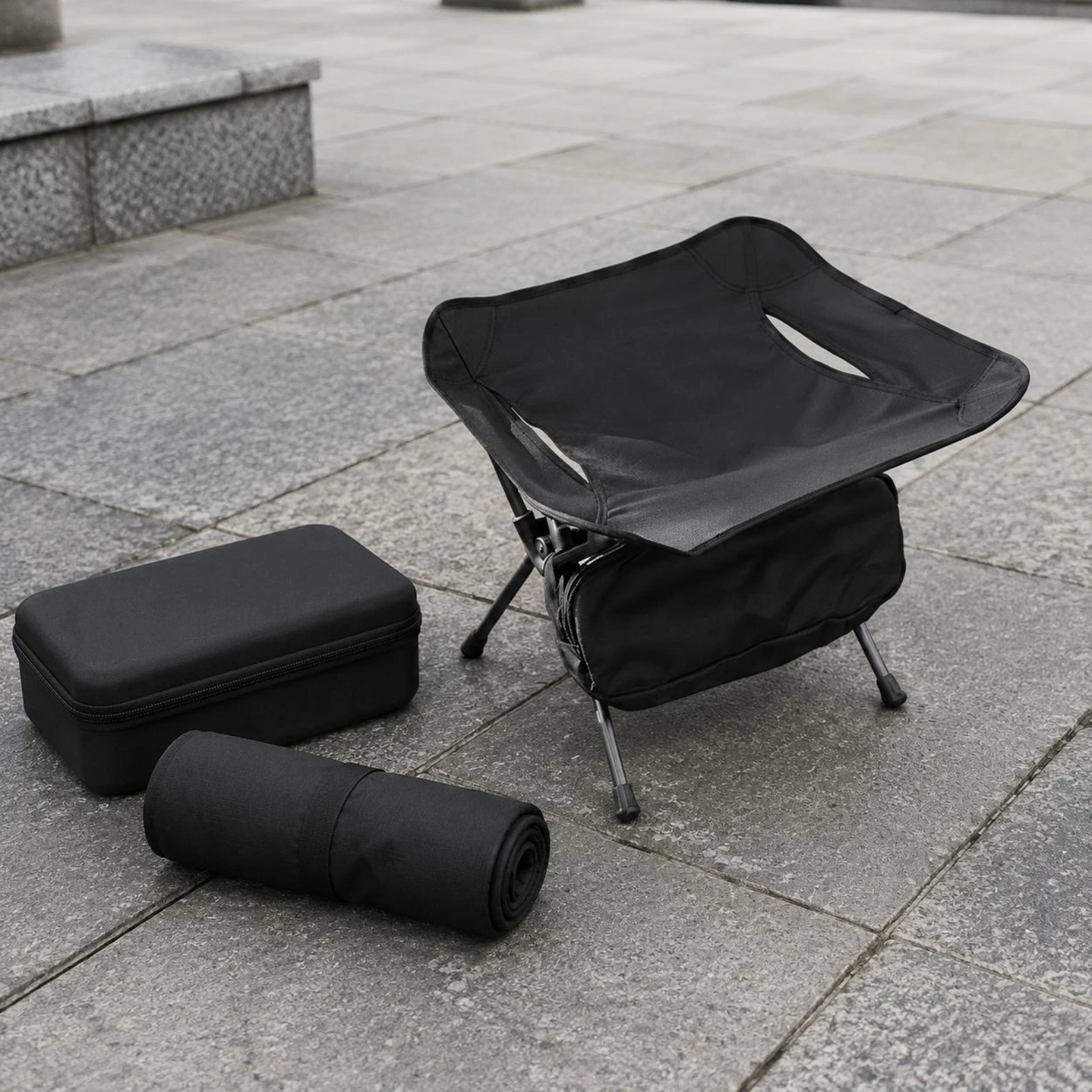 Folding Stool Chair Foldable Sling Seat Stool Backless Folding Seat Compact Outdoor Furniture Sturdy