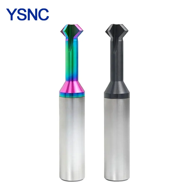 

HRC65 DLC Carbide Chamfer Milling Cutter 60°/90°/120° Chamfering Cutter Upper Lower Chamfer for Steel Metal CNC End Mills