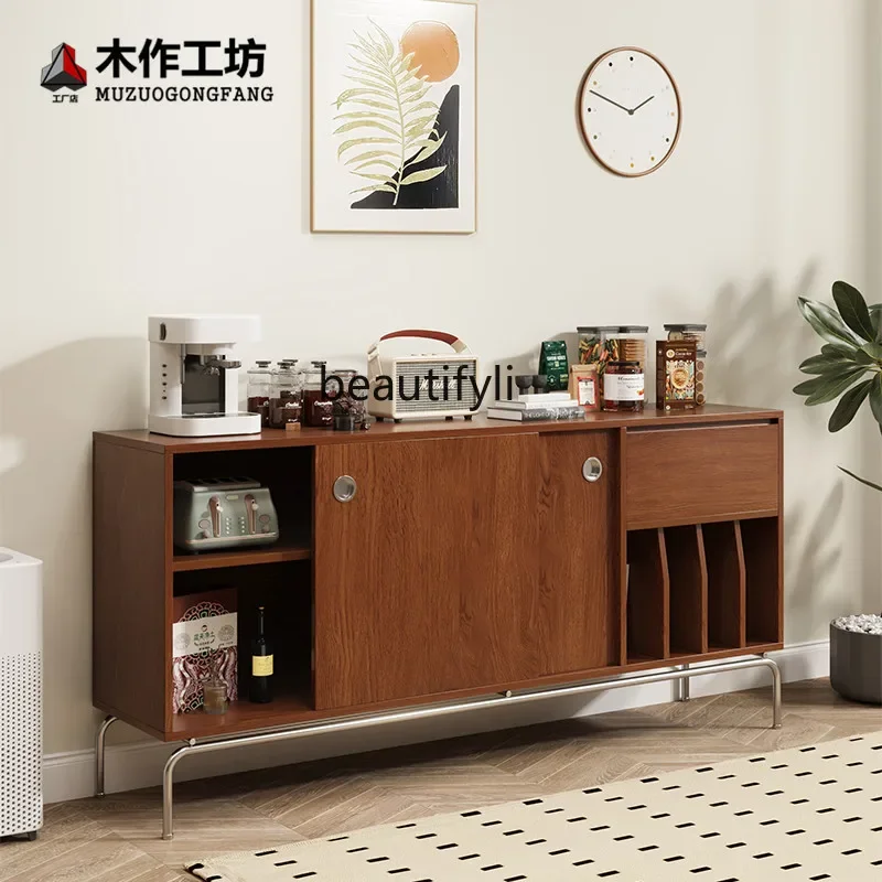 Nordic dining side cabinet solid wood medieval, Japanese style, living room entrance cabinet small apartment, magazine cabinet