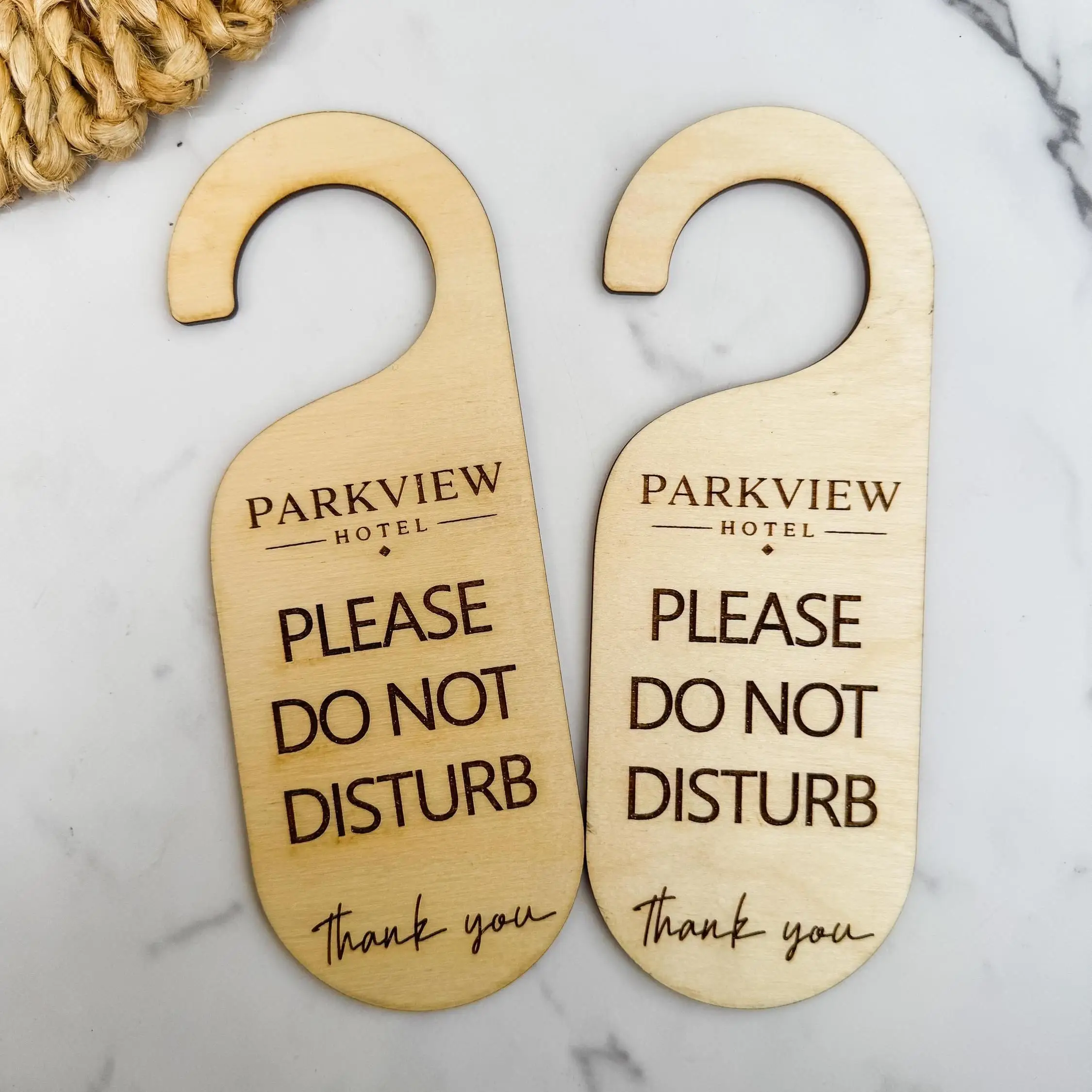 Custom Engraved Wood Door Hanger Sign, Hotel Do Not Disturb Door Tag, Personalized Wooden Room Hanging Sign for Guest Room - view 4