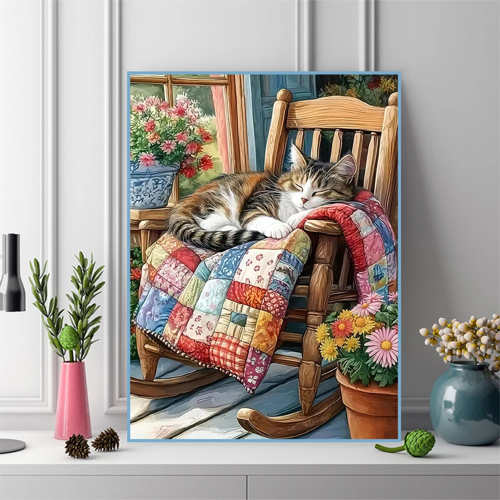 Cat Diamond Mosaic Animal Acry - Painting Supplies ulasan dan harga