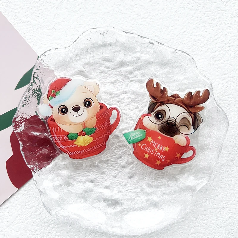 Iimage-Support de téléphone portable pliable, poignée de prise de dessin animé, mignon Aanimals Tok, support mobile, cadeau de Noël, 16 Pro Max