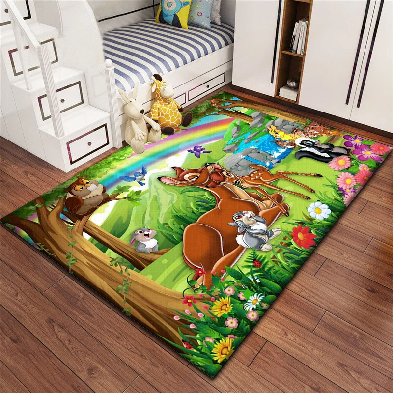 Bambi Cartoon printed area carpet for children Living room Bedroom floor mat Kitchen mat Children\'s Bedroom Mat