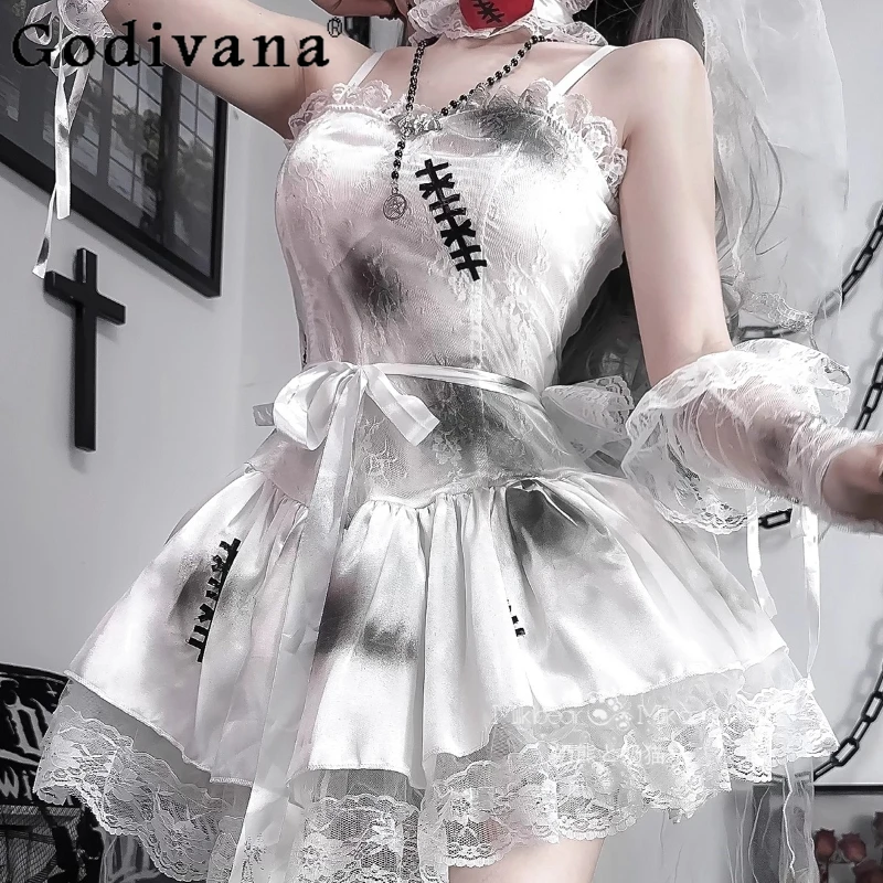 ثقافة فرعية تأثيري فستان نقي المرأة الظلام فاتنة ارتداء القوطية نمط فساتين الهالوين الإناث الصيف مهرجان ازياء فستان