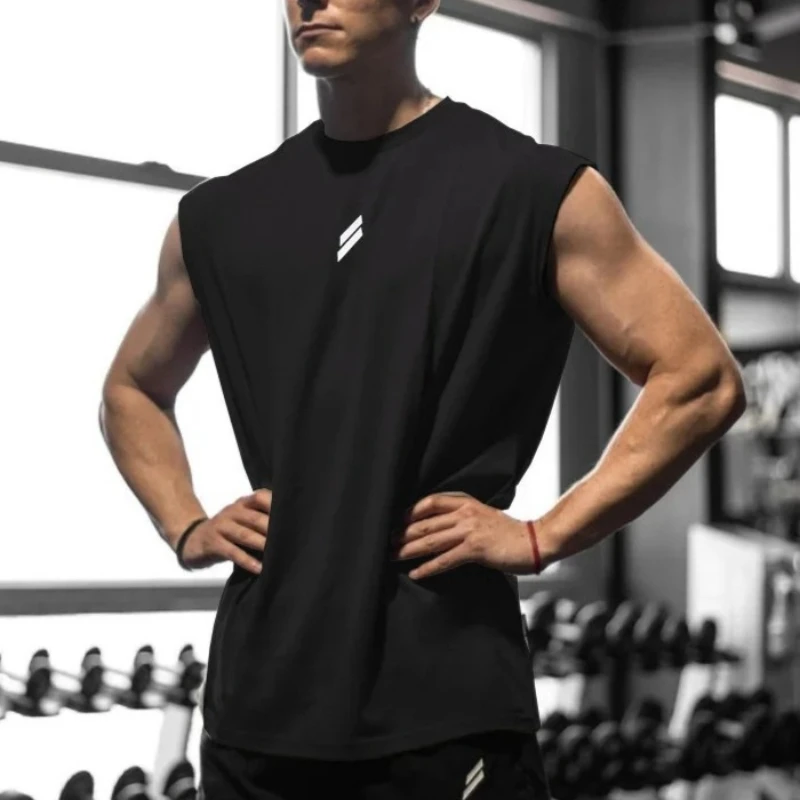 Summer Fitness Sports Tank Top Men's Breathable Loose Mesh Training Sleeveless T-shirt Men Quick Dry Running Vests Male Clothing