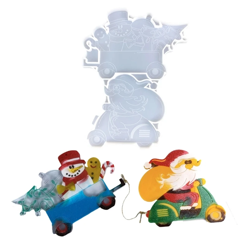 Christmas Figures Moulds Silicone Cement Plaster Molds Figurine Moulds Suitable for Crafting Enthusiasts Hand-Making