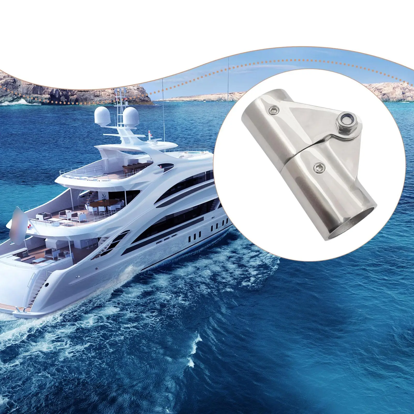 

Stainless Steel Marine Tube Connector Boat Pipe Fitting Hardware Replacement for Sea Boat Accessories
