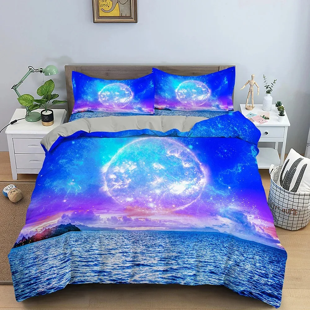 Natural Scenery Moonlight Shadow Bedding Set ragazzi ragazze Twin Queen Size copripiumino federa letto bambini