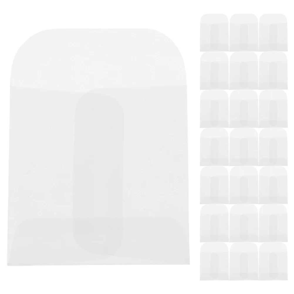 

60pcs Envelope Bags Clear Paper Pouches Jewelry Packaging Small Business Party Favors 5X5Cm Transparent Storage Bags For Tickets
