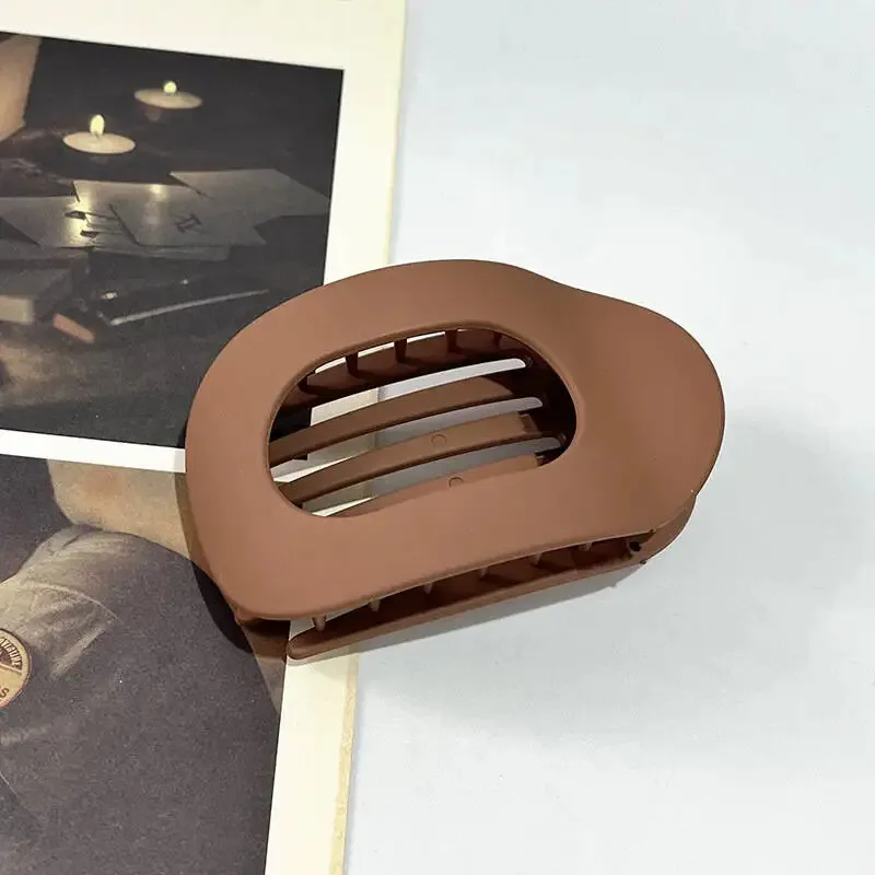 แบนรูปไข่ผม Claw คลิปสําหรับผู้หญิงบางหนา Curly ผมคลิปกราม Shark Barrettes ปูสาว Headwear อุปกรณ์เสริมผม