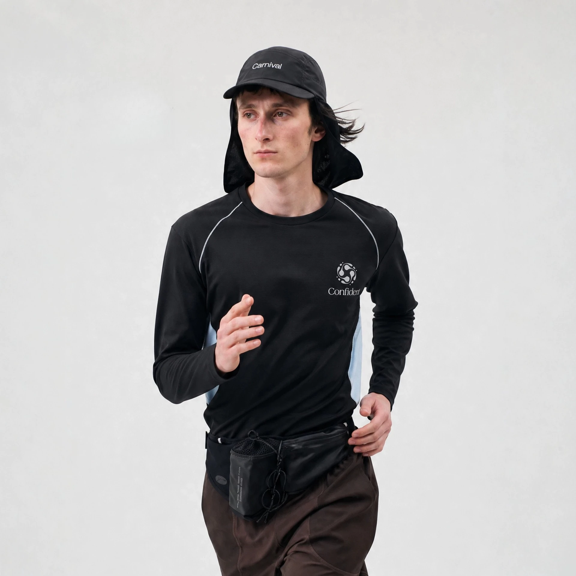 T-shirt de course unisexe à manches longues à séchage rapide – Chemise d'extérieur anti-humidité avec détails réfléchissants pour la course nocturne et la randonnée