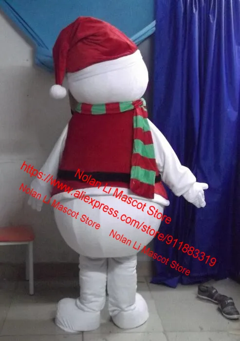 

Adult Size Most Beautiful Snowman Mascot Costume Walking Cartoon Character Cosplay Advertising Promotional Party Gift 046