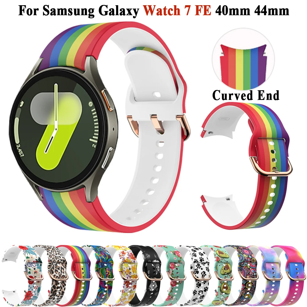 สาย20มม. สำหรับ Samsung Galaxy Watch 7 FE 6 4 5 Pro 44มม. 44มม./คลาสสิก43 47มม. ซิลิโคนกีฬาไม่มีช่องว่างสร้อยข้อมือ Galaxy watch7 STRAP