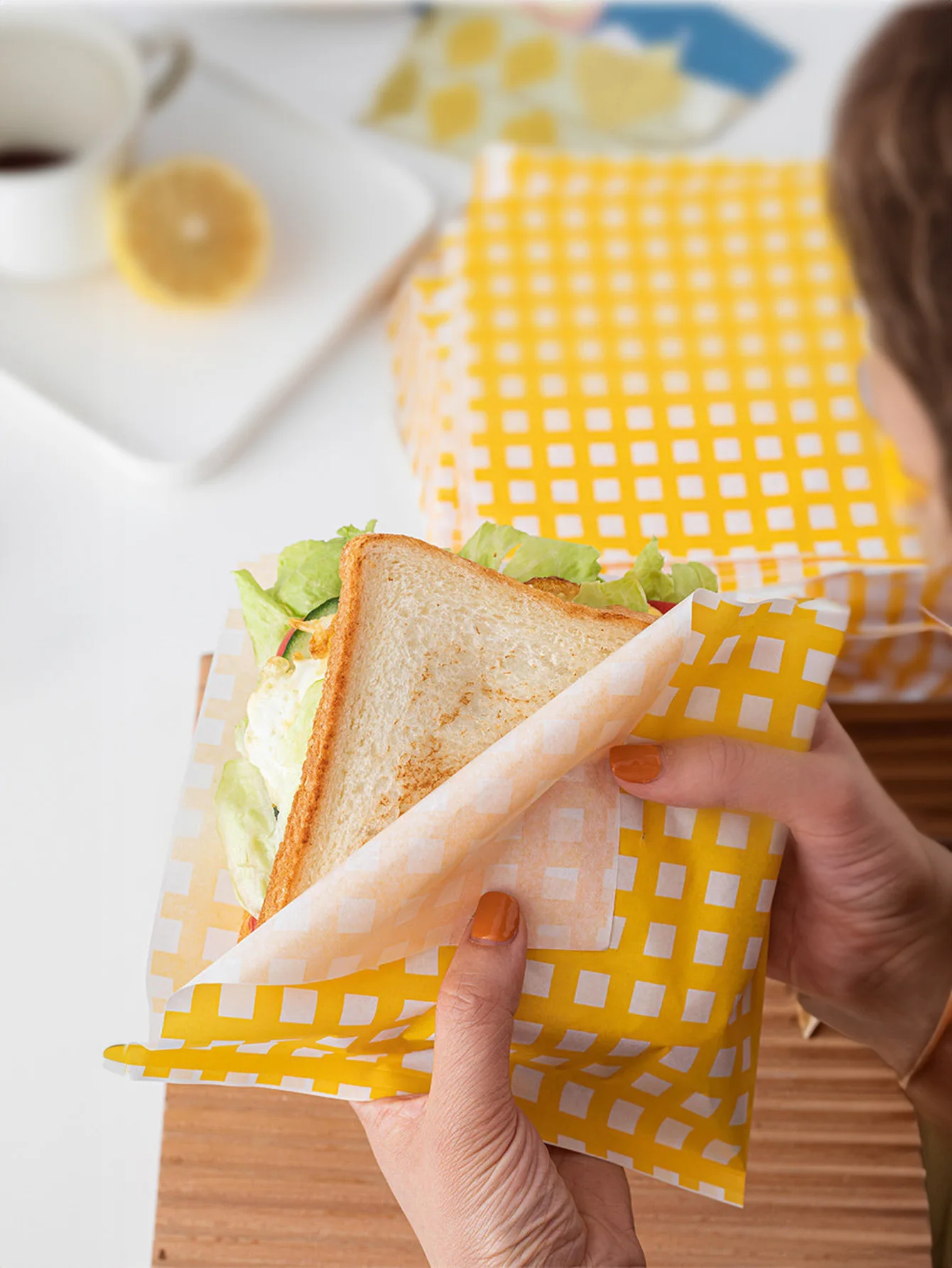 Sandwich Wrapping Paper Food Grade Microwaveable Disposable Hamburger Rice Ball Oil-proof Box Special Household Hamburger Wrappi