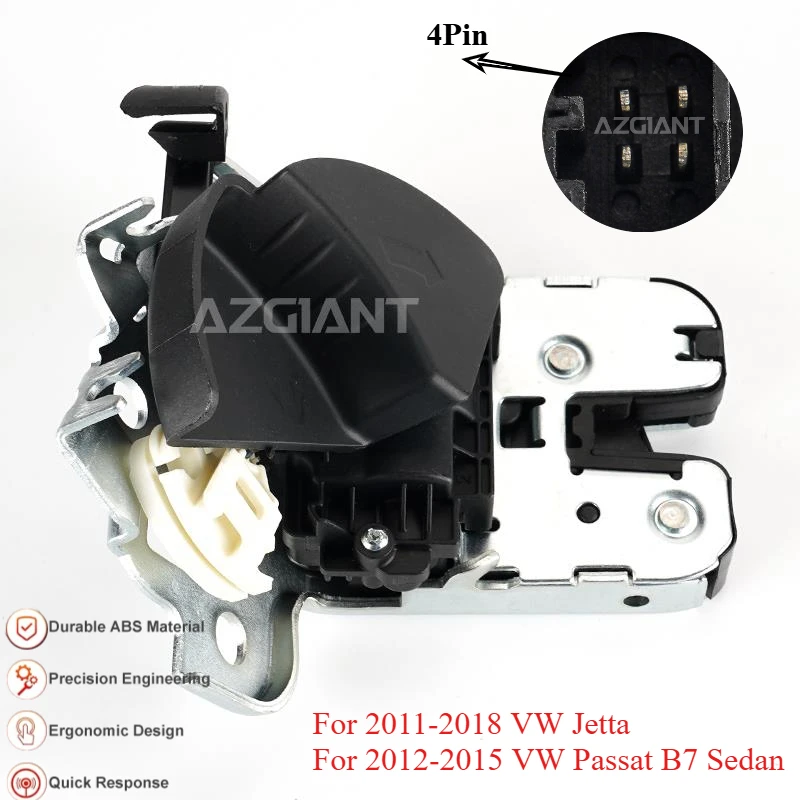

AZGIANT Trunk Lock Block Rear Trunk Lid Lock Latch for VW Jetta Passat B7 #56D827505 Tailgate Lock Back Door Latch Durable Parts