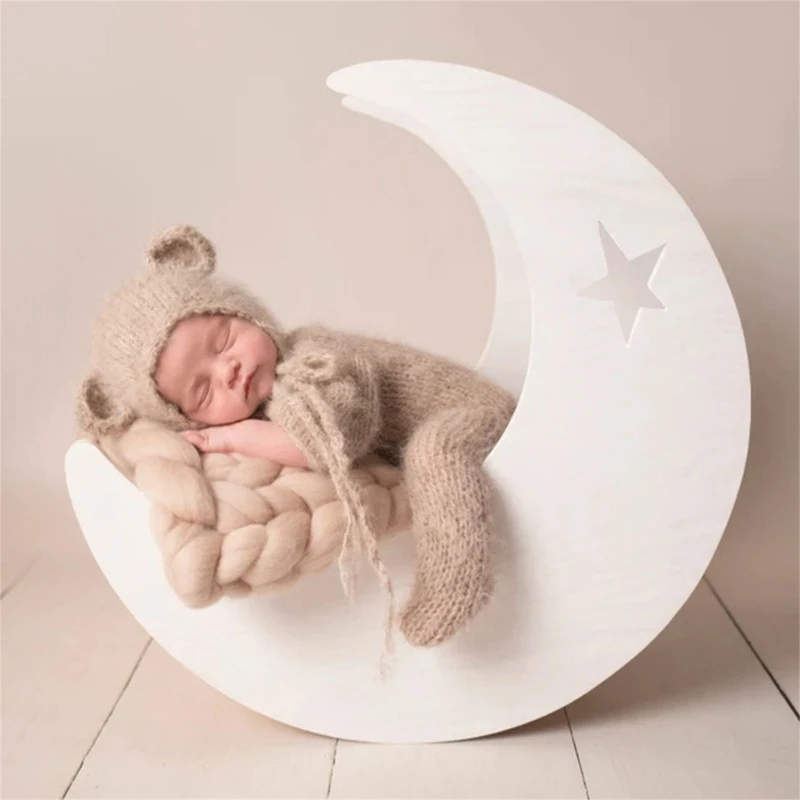 

B2EB Newborn Photo Costume Romper Cartoon Bear Ear Hat Photography Outfit Shower Gift