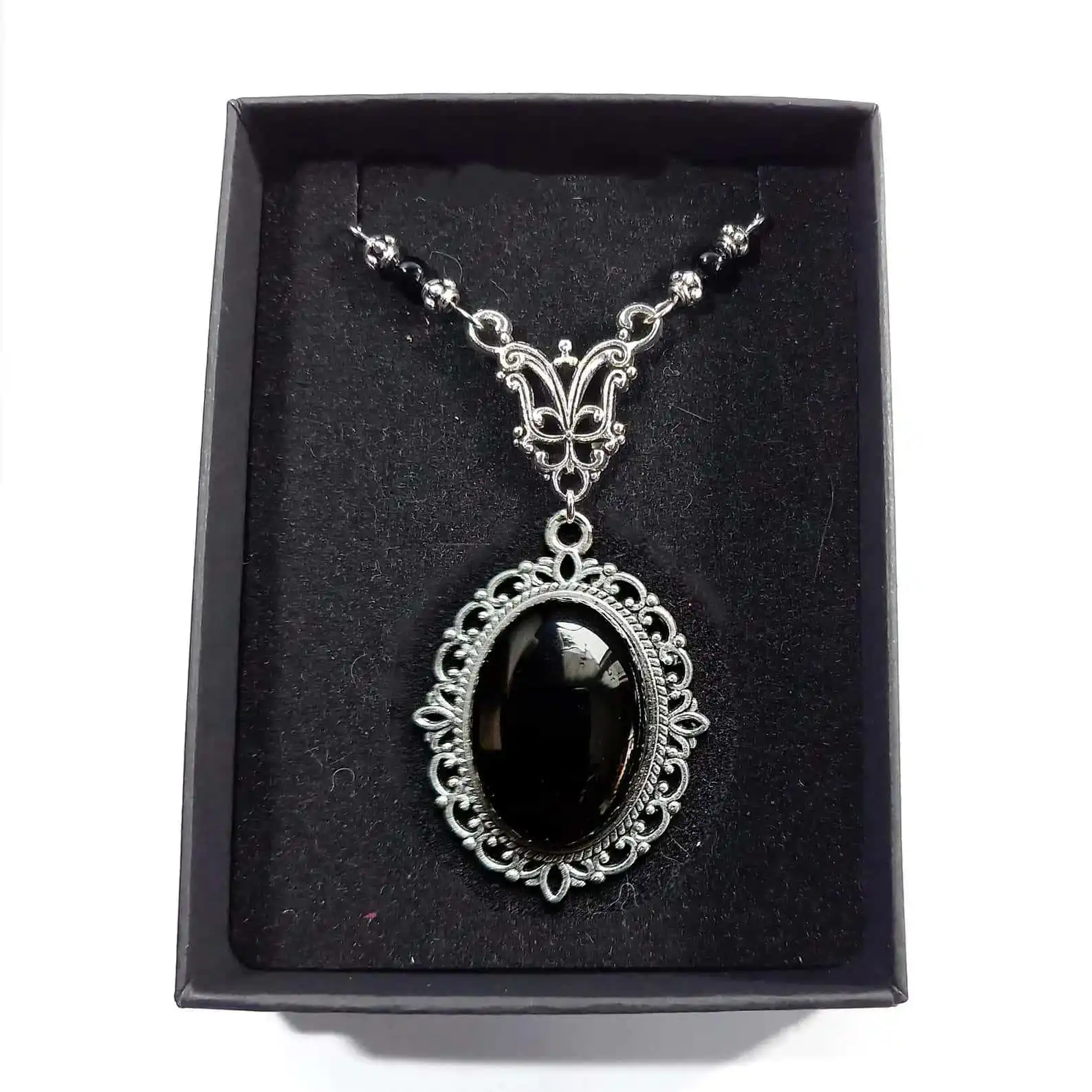 Black Cameo carved necklace,Gothic jewelry,Victoria,Vintage,witchcraft accessories,pagan,water drop,butterfly,Choker For Women