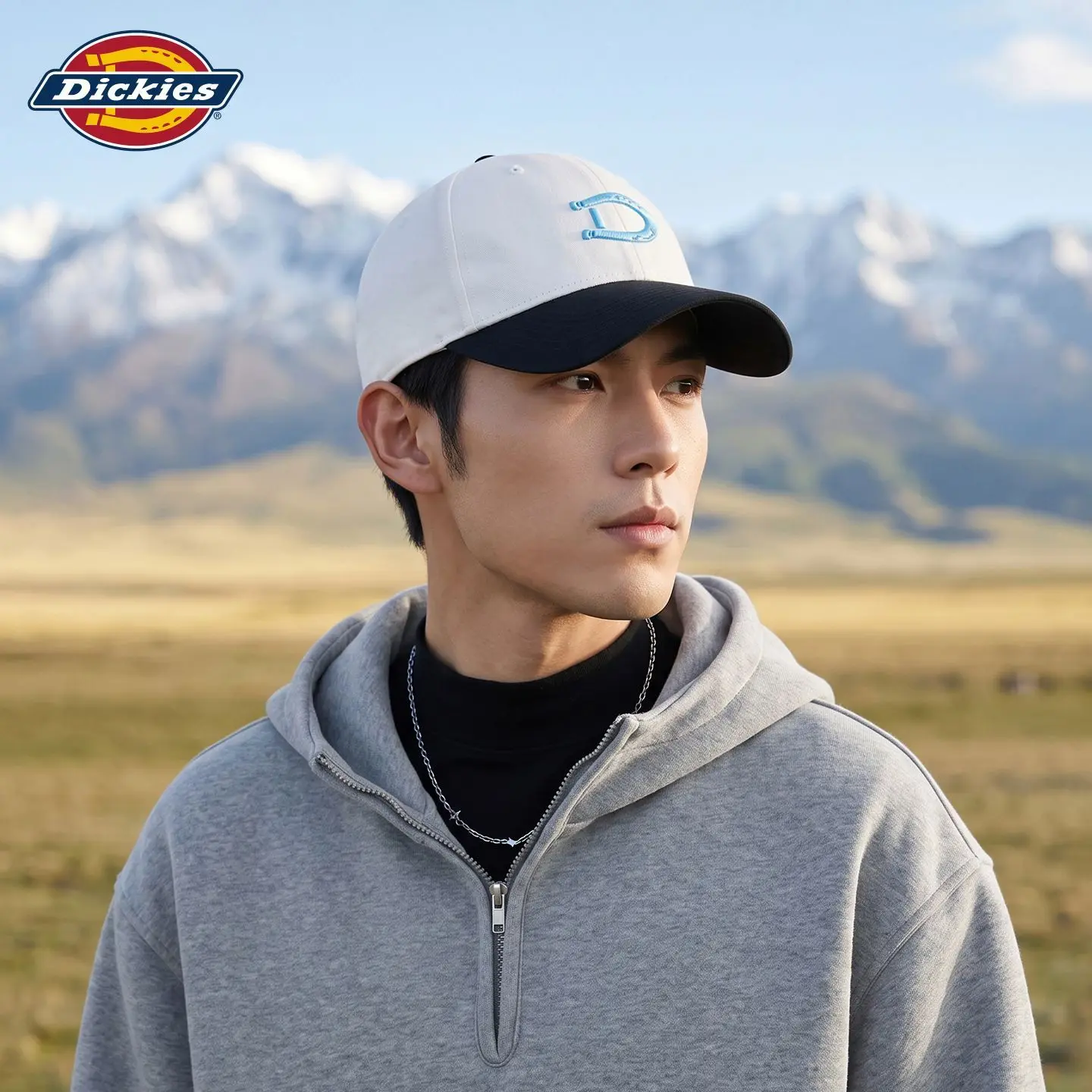 Dickies Summer Fashion Color-Block Baseball Cap, Trendy Embroidered Design Daily Versatile Sun Protection Hat