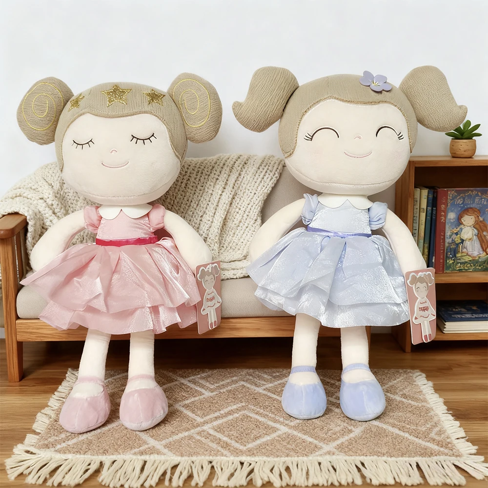 

35cm cute soft plush doll stuffed happy girl doll girl with braids wearing a skirt sleeping soothing toy baby kids new year gift