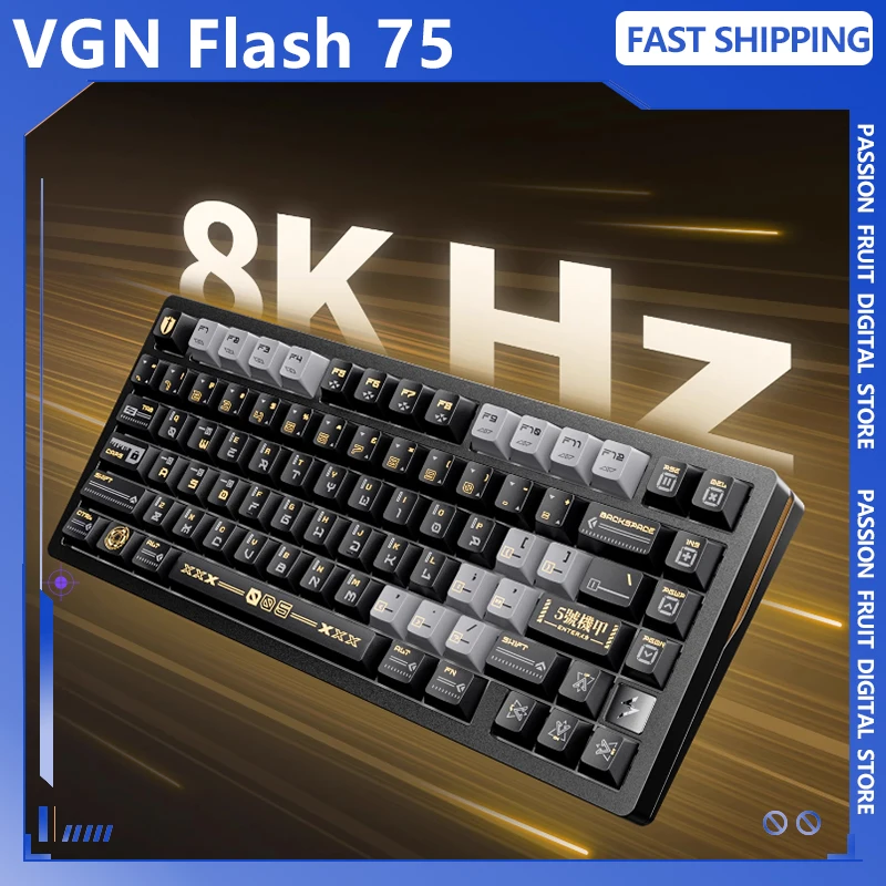 

НОВЫЙ VGN Flash 75 с магнитным переключателем, механическая клавиатура, 8000 Гц, 0,001RT, 5090, чип горячей замены, индивидуальная игровая клавиатура, аксессуар для ПК