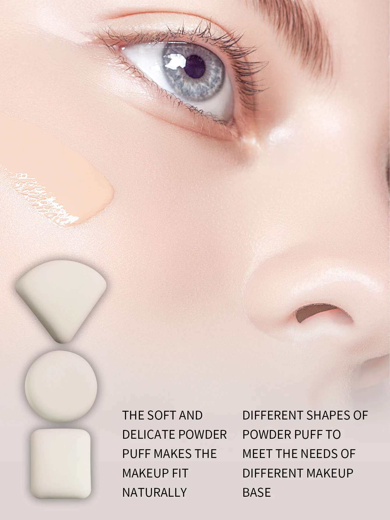 Redondo, quadrado, triangular pó seco e molhado base líquida beleza maquiagem ovo algodão doce almofada de ar esponja de maquiagem