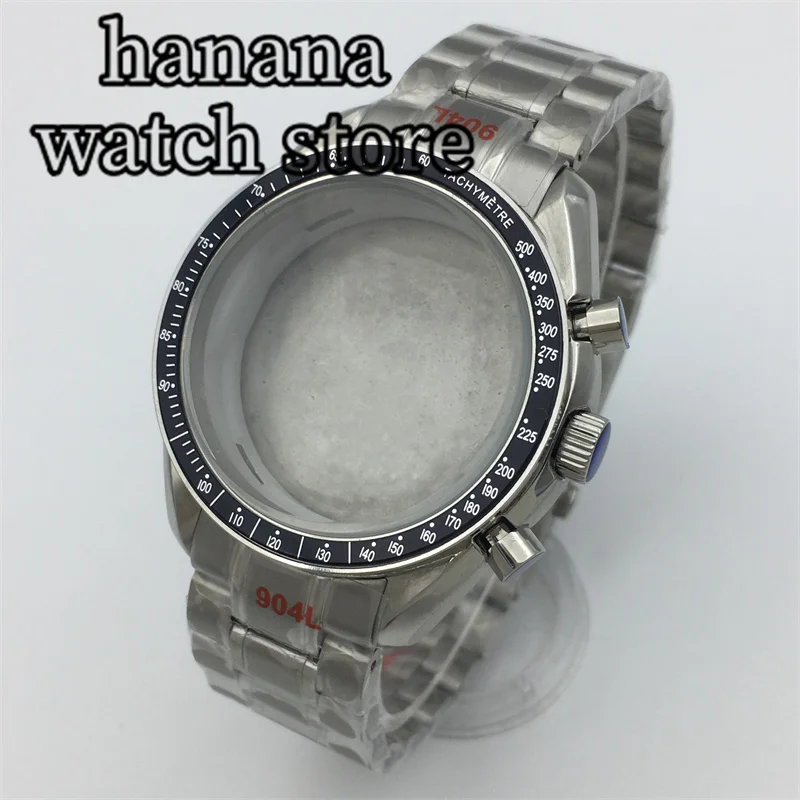 40mm VK63 Case Quartz Multi-function Chronograph Sapphire Glass Stainless Steel Bracelet For VK63 Movement Watch Accessories