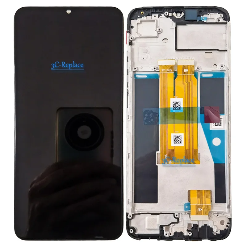 RongZy Schermo LCD per Realme Note 60 2024 Display Sostituzione per Realme Note 60 2024 RMX3933 Digitizer Assembly Vetro di Ricambio Touch Screen con Strumenti(6.74, Nero con Cornice
