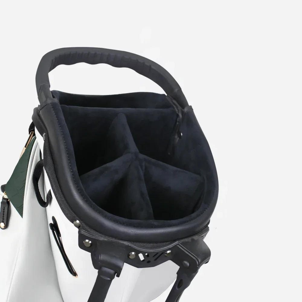 New green and white golf bag, high-end crocodile pattern PU golf bracket bag, professional game bag.