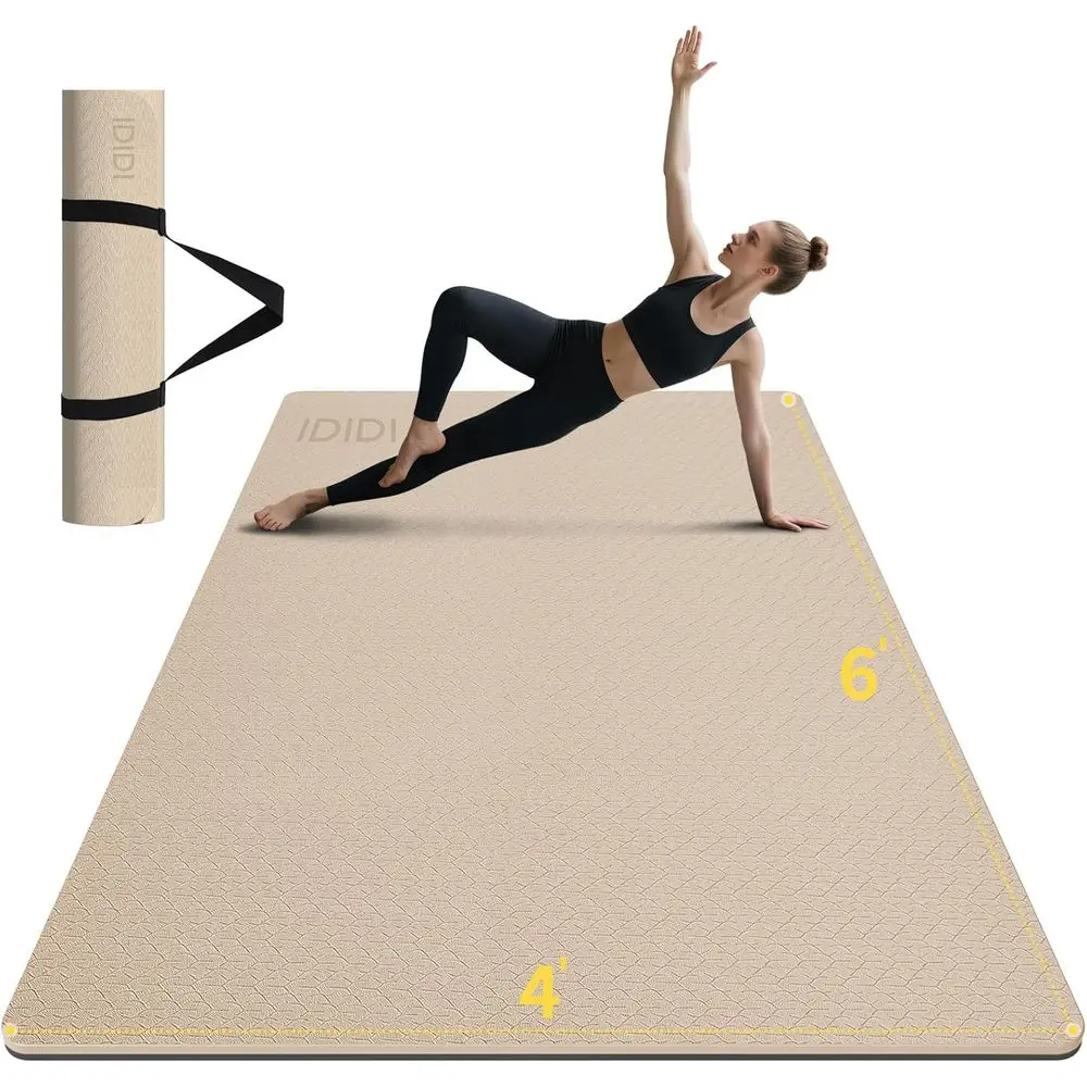 

Extra Large 6'x4' Yoga Mat - Thick, Non-Slip, Eco-Friendly for Men & Women, Ideal for Home Workouts, Yoga, and Pilates